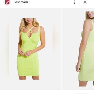 Guess lime colored dress size small brand new with tag